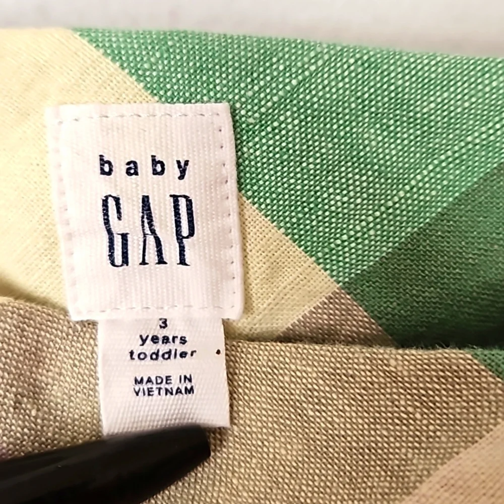 Baby Gap Toddler Girls Linen Blend Easter Plaid Sundress Size 3T